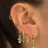 PIERCING LOOP M TWIST GOLD EARRING