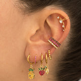 PENDIENTES HOOPS BRIGHT PINK GOLD