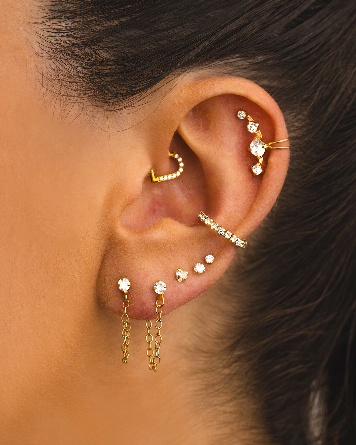 BOUCLE DE PIERCING COEUR OR BRILLANT