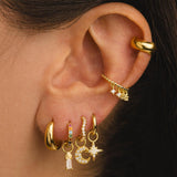 PENDIENTES HOOPS RAINBOW GOLD