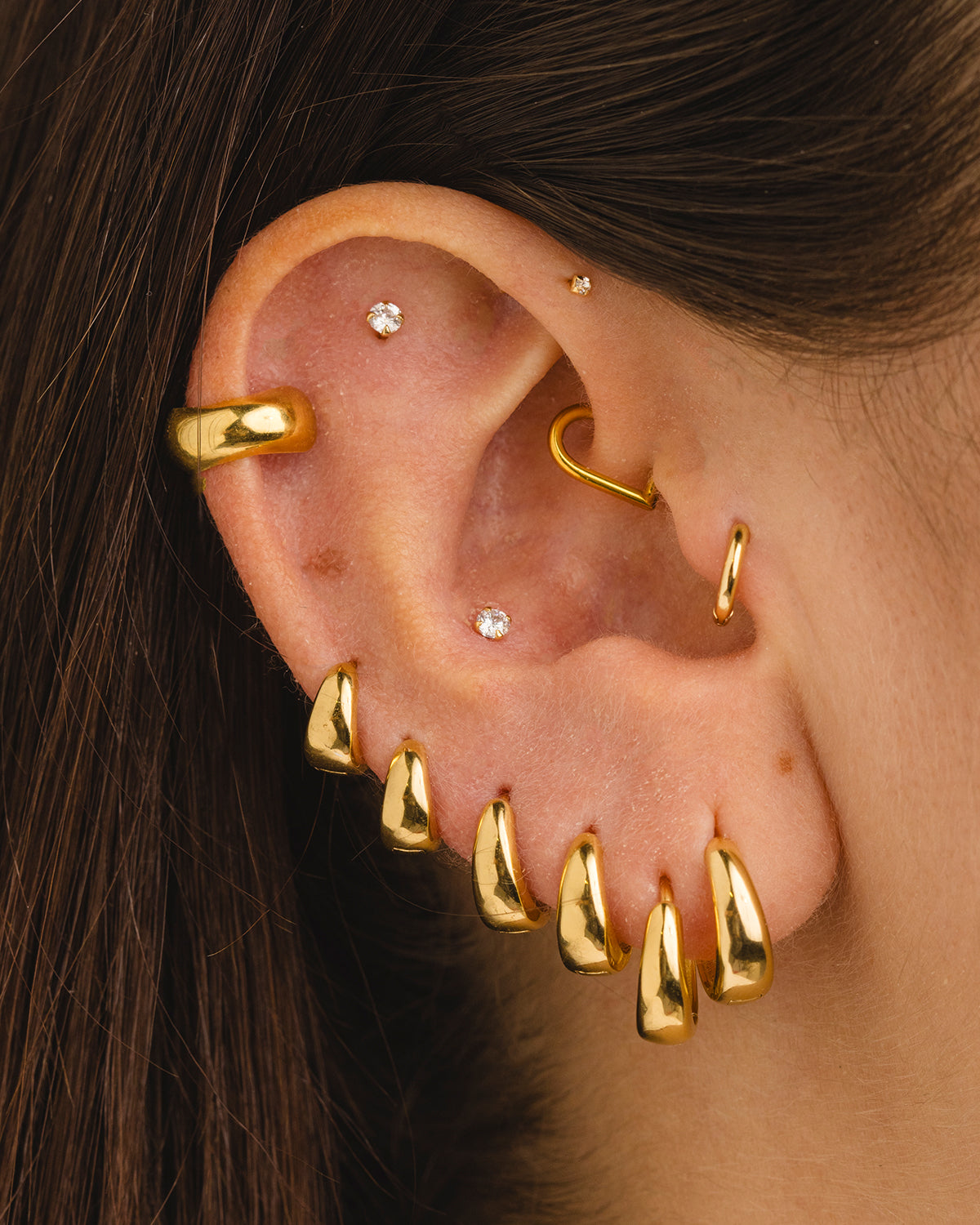 BOUCLE DE PIERCING COEUR OR