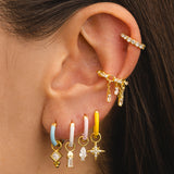 BOUCLES D'OREILLES VENUS OR BLEU