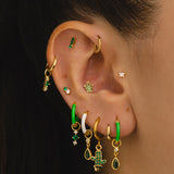 BOUCLES D'OREILLES VENUS EN OR VERT