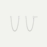 DIMMER CHAIN ​​SILVER EARRINGS