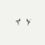 BOUCLES D'OREILLES FLAMANT EN ARGENT