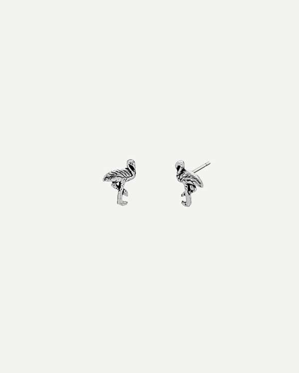 BOUCLES D'OREILLES FLAMANT EN ARGENT