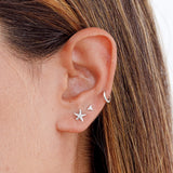 Modelo Oreja Pendientes Hoku Plata de Ley 925