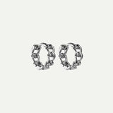 SILVER HOOPS CHAIN ​​EARRINGS