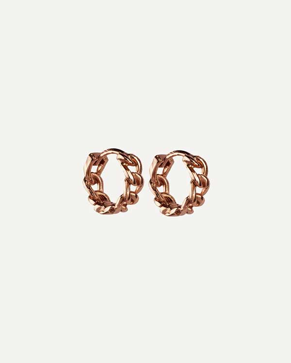 HOOPS CHAIN ​​ROSE GOLD EARRINGS