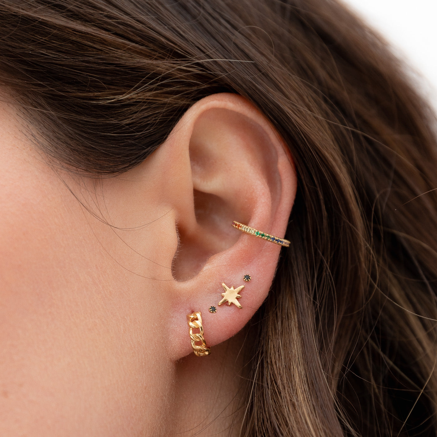 HOOPS CHAIN ​​ROSE GOLD EARRINGS