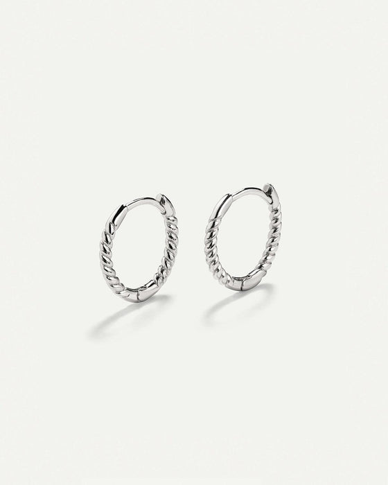 PENDIENTES HOOPS TWIST SILVER