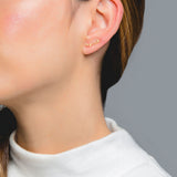 Modelo Oreja Pendientes Trepadores Jimena Plata de Ley 925 con Circonita Blanca