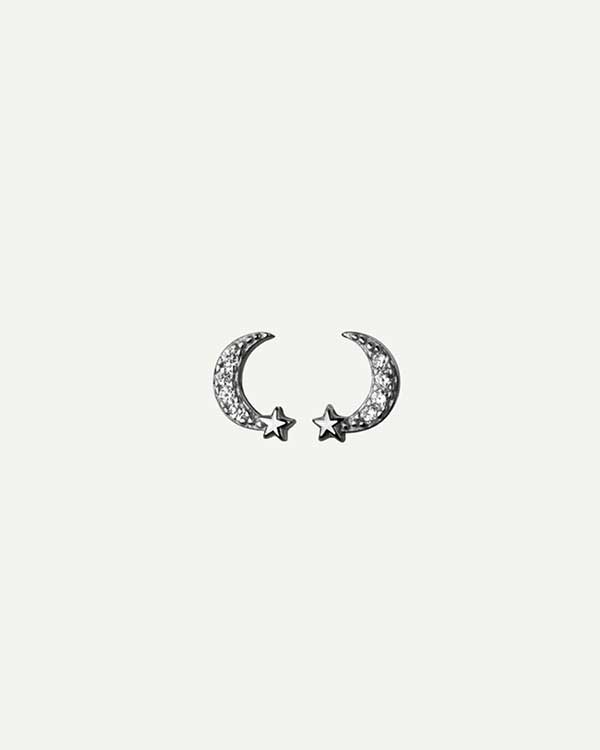 BOUCLES D'OREILLES LUNE MINI ARGENT BRILLANT