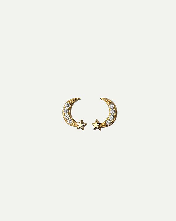 MOON MINI BRIGHT GOLD EARRINGS