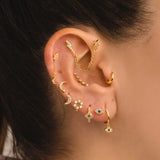 BOUCLES D'OREILLES LUNE MINI OR BRILLANT