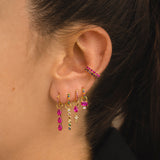 BRIGHT PINK GOLD HOOPS EARRINGS