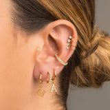 Modelo Oreja Pendientes Arla Ear Cuff Plata de Ley 925 con Circonitas de Colores