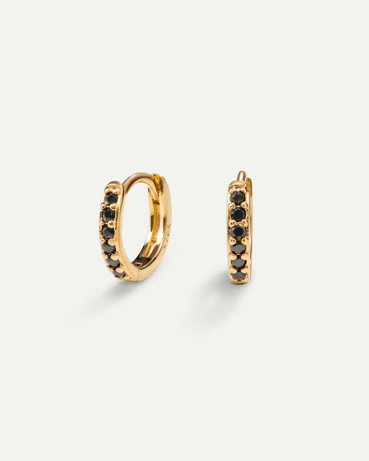 HOOPS OHRRINGE HELLES SCHWARZGOLD