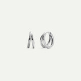 CREOLEN OHRRINGE DOPPELT MINI SILBER