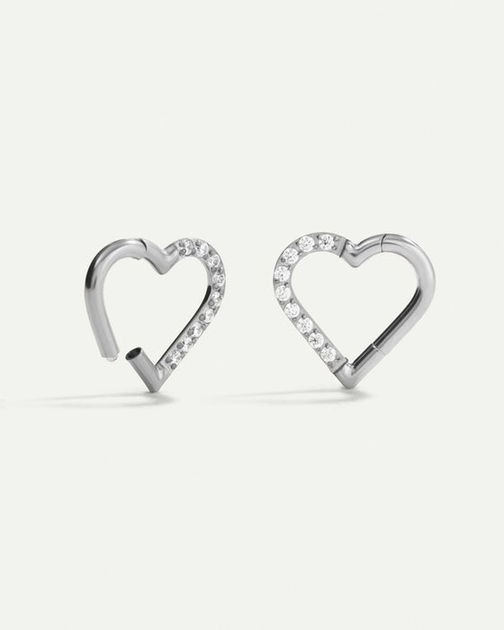 PIERCINGSCHLEIFE HERZ HELLSILBER