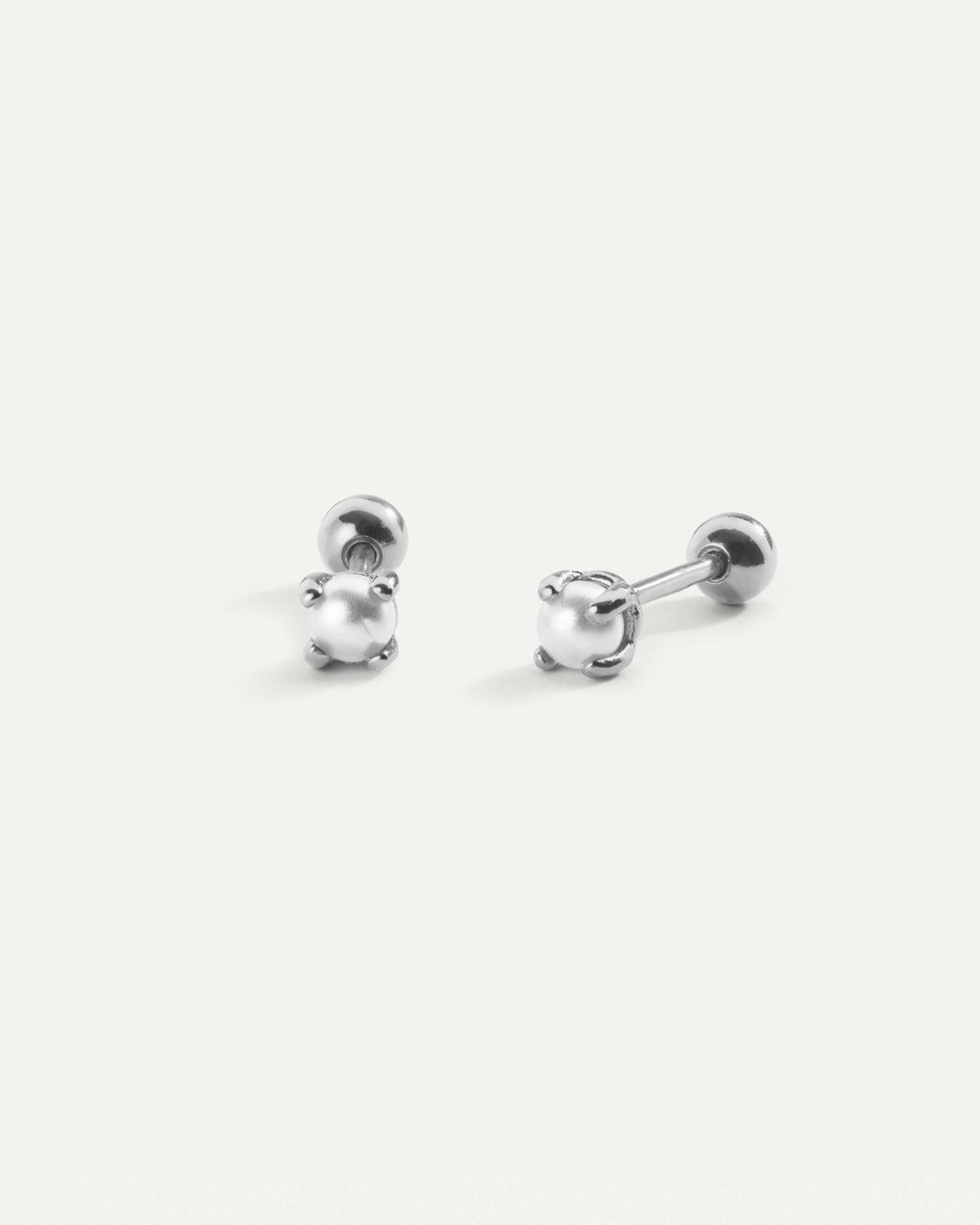 PERLEN MINI SILBER OHRRINGE