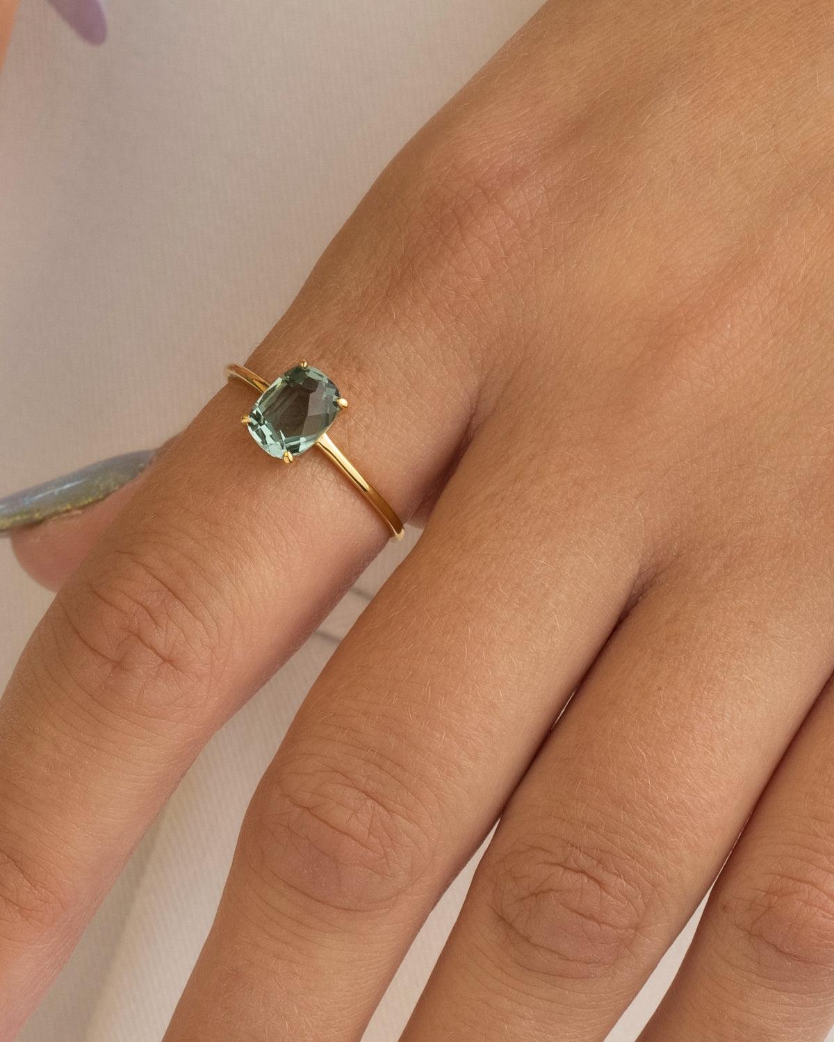 BEATRIZ GRÜN SILBER RING