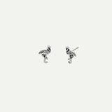 FLAMINGO-OHRRINGE AUS SILBER