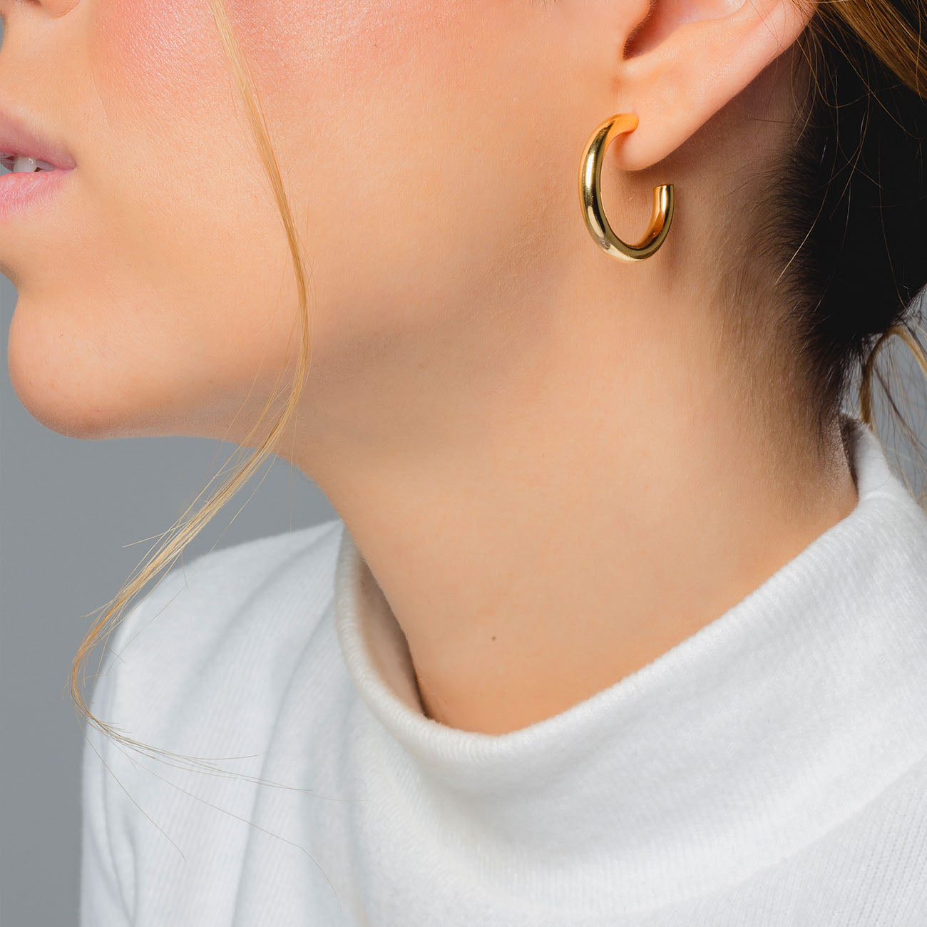 Modell Ohrringe Halo Maxi L Sterlingsilber 925 vergoldet