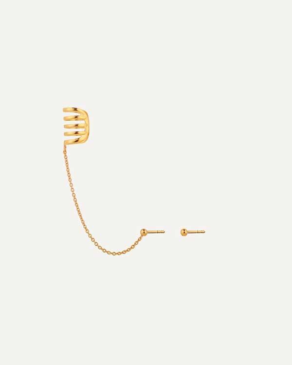 HARI CHAIN BALL DUO GOLD OHRRINGE