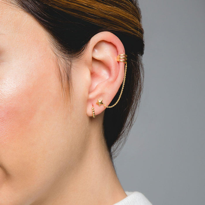 HARI KETTE STERN OHRRINGE GOLD