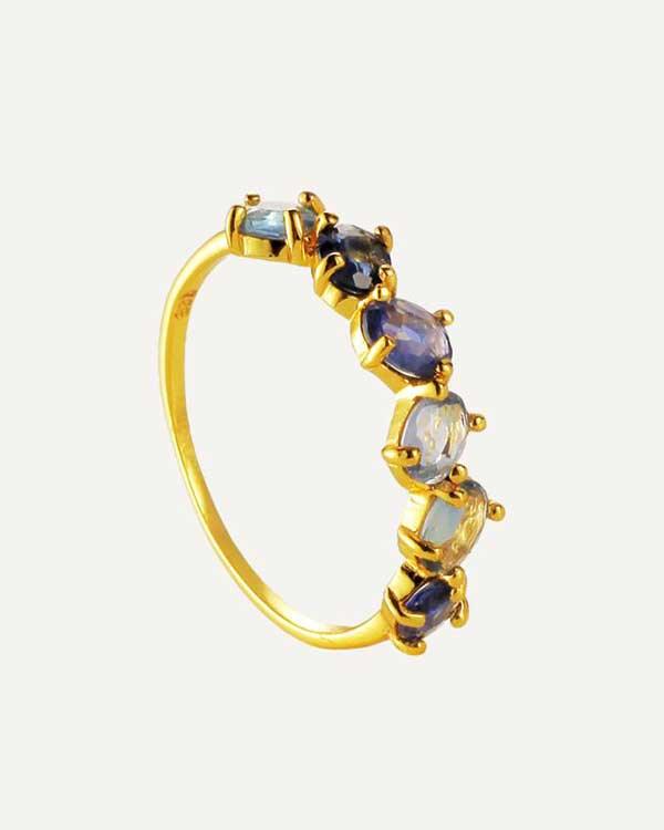 SAPHIR-BLAU-GOLD-RING