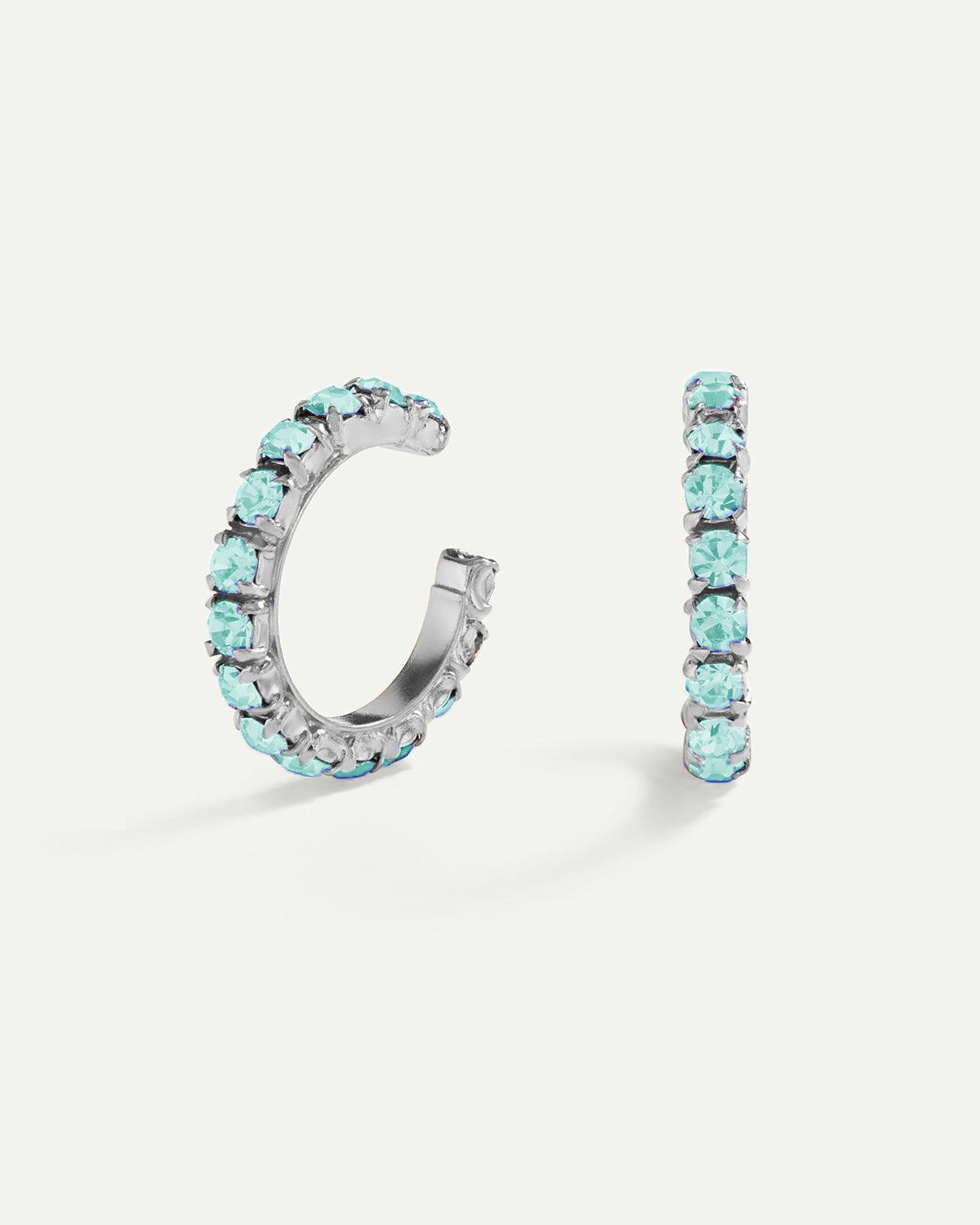 ARLA BLUE LIGHT SILVER EARRINGS