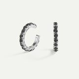 ARLA MINI BLACK SILVER EARRINGS