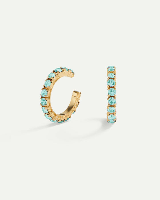ARLA MINI BLUE LIGHT GOLD EARRINGS