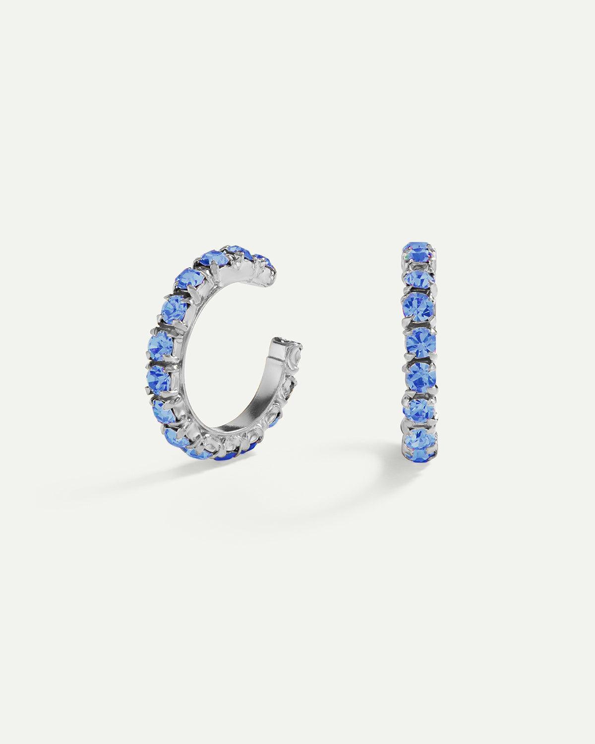 ARLA MINI BLUE SILVER EARRINGS