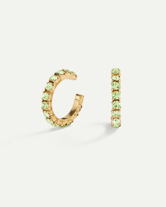 ARLA MINI GREEN LIGHT GOLD EARRINGS