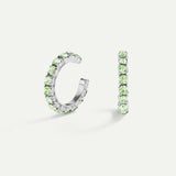 ARLA MINI GREEN LIGHT SILVER EARRINGS
