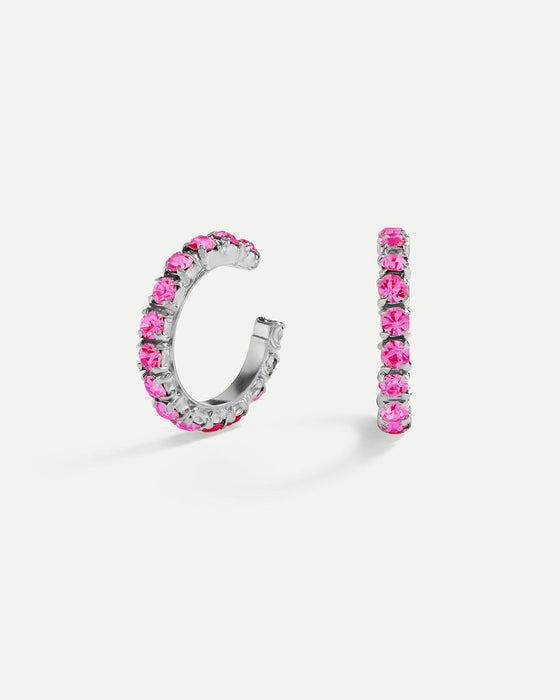 ARLA MINI PINK SILVER EARRINGS