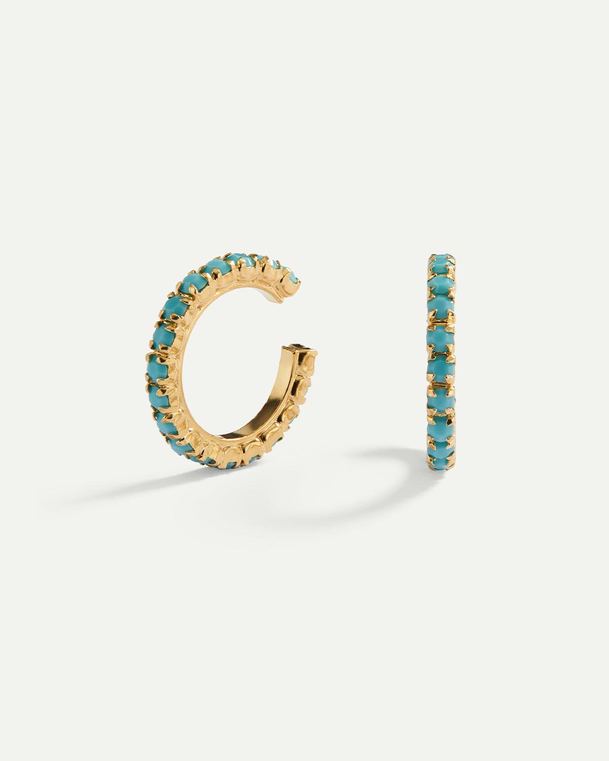 ARLA MINI TURQUOISE GOLD EARRINGS