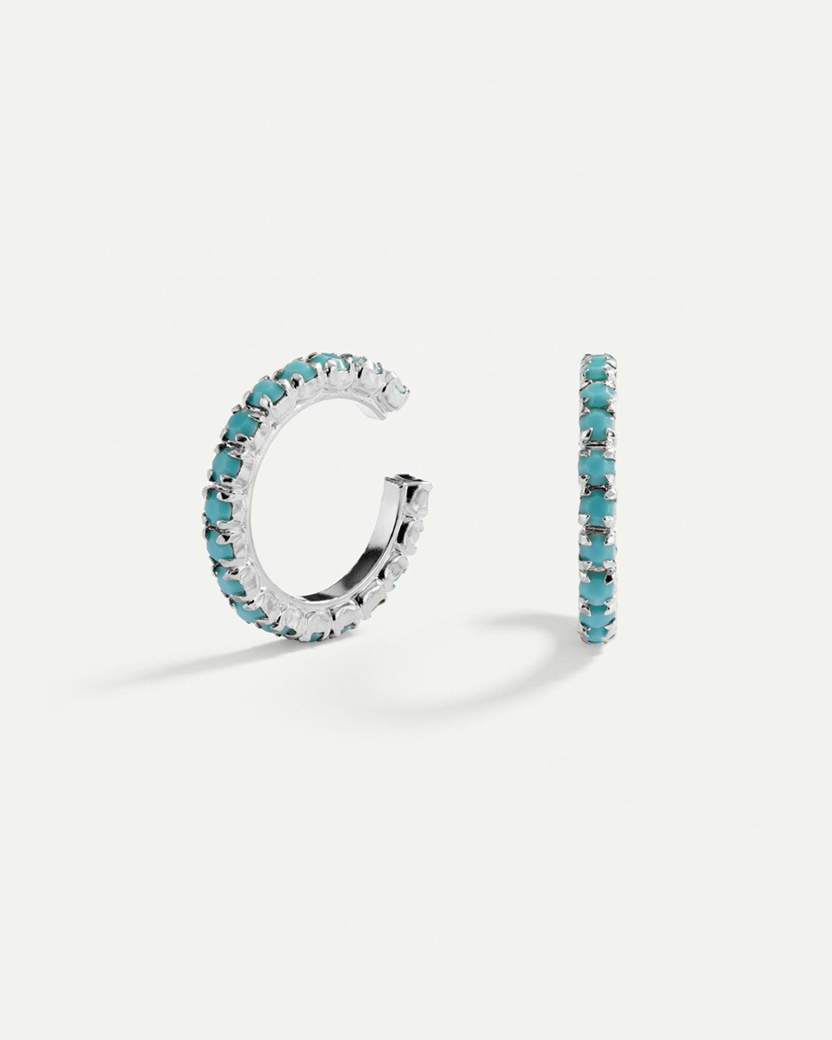 ARLA MINI TURQUOISE SILVER EARRINGS