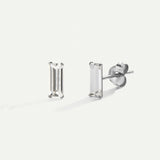 BAGUETTE SILVER EARRINGS