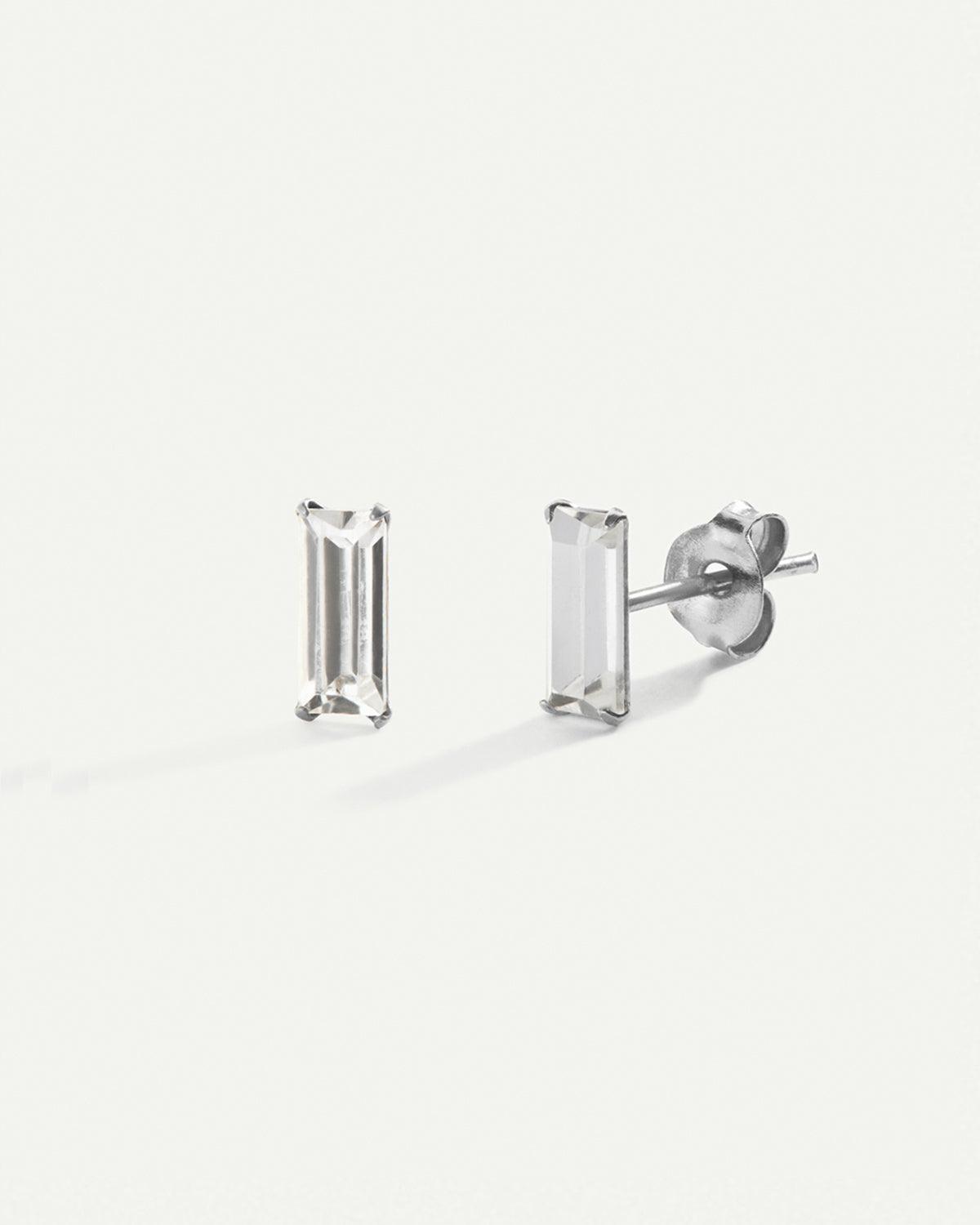 BAGUETTE SILVER EARRINGS