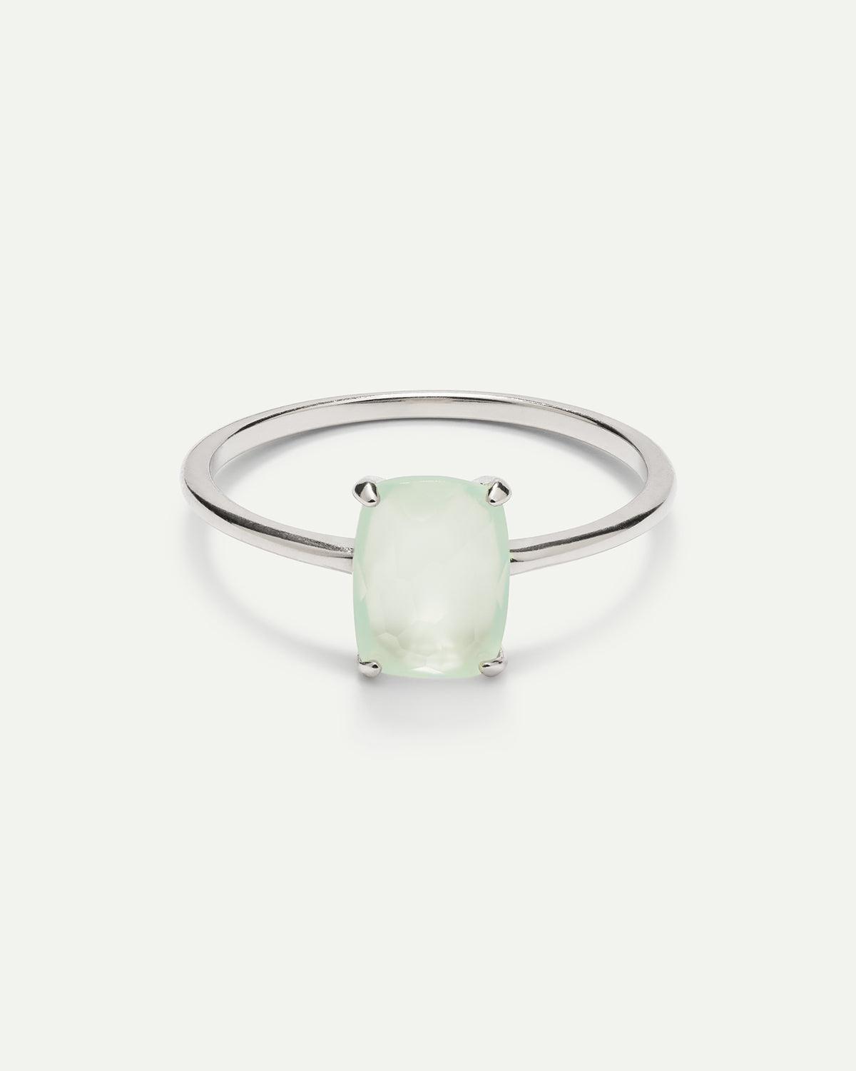 BEATRIZ CALCEDONIA SILVER RING