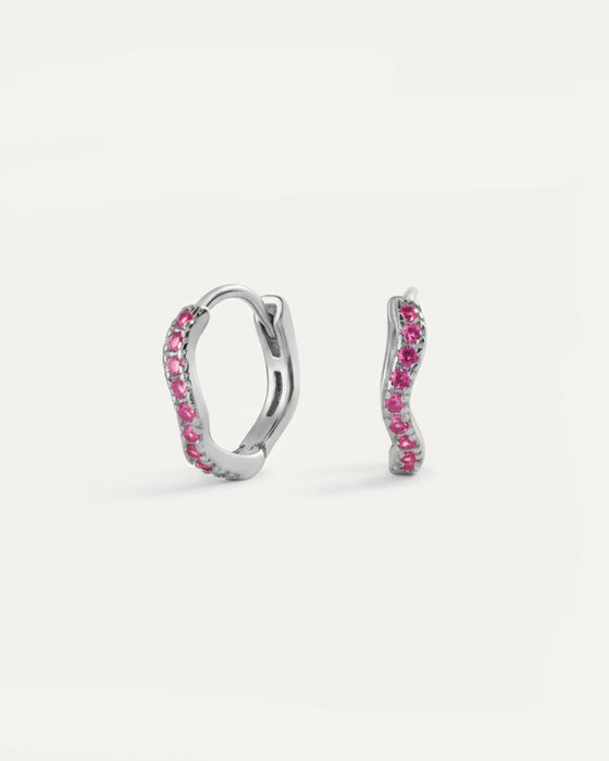 BIMBA PINK SILVER EARRINGS