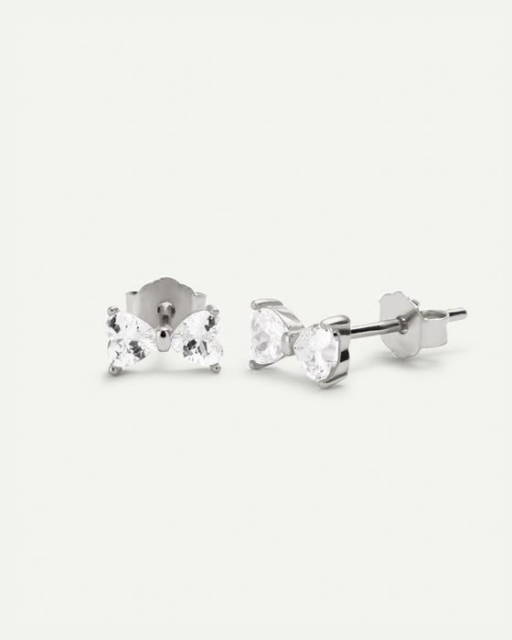 BOW SILVER EARRINGS