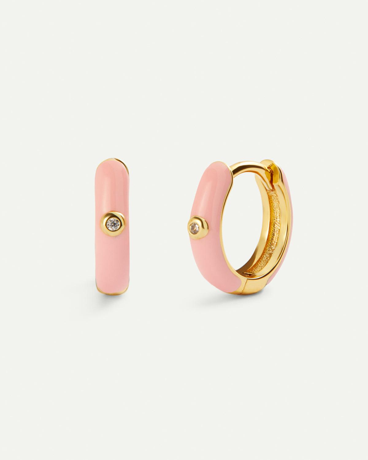 PEACH GOLD FACE EARRINGS