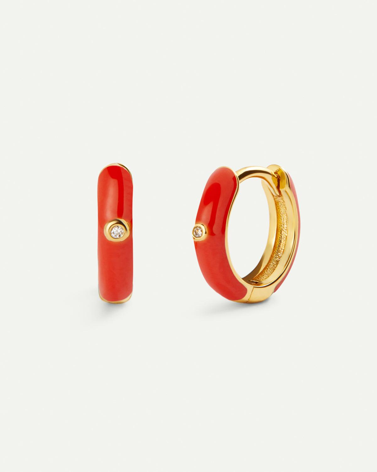 CARA RED GOLD EARRINGS
