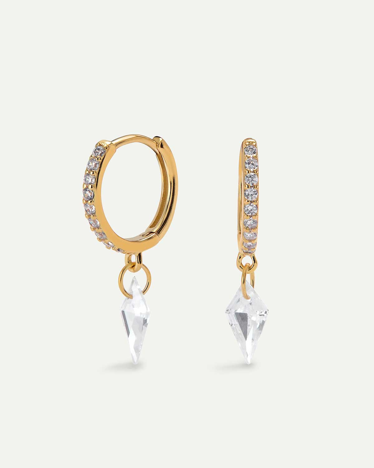 ARROW GOLD CRYSTAL EARRINGS