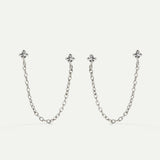 DIMMER CHAIN SILVER EARRINGS