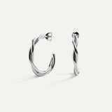 HALO TWIST SILVER EARRINGS